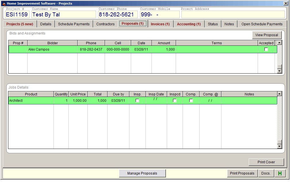 Home Improvement Software Project Proposals